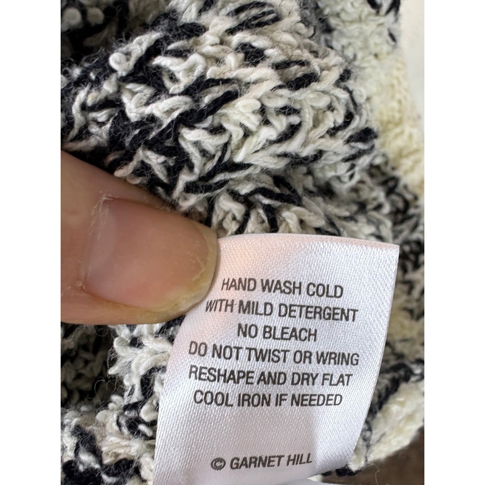 Garnet Hill Artemis Organic Cotton Roll Neck Rollneck Space Dye Coastal Sweater - Picture 8 of 9